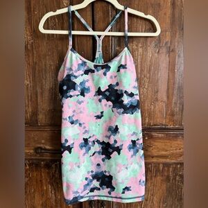 lululemon athletica Pink, Green, black and blue fitted Tank Top
